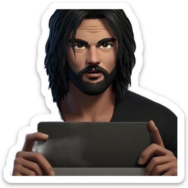 mysterious boy with beard sticker