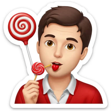 Italian guy licking sticker