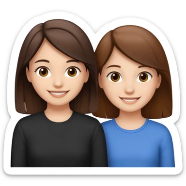 2 Besties g girls one dark brown hair one light brown hair sticker