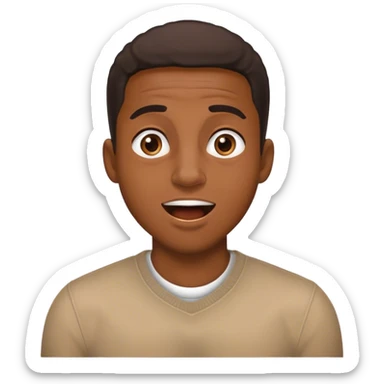 Black man nervously excited sticker