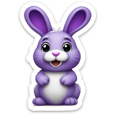 Bunny with purple saying I love you sticker
