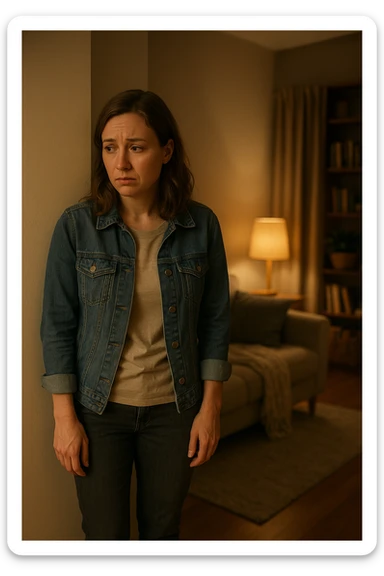 donna che vuole rimanere nella sua zona di comfort. Immagini realistiche sticker