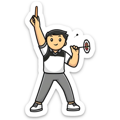 dart player throwing a dart sticker
