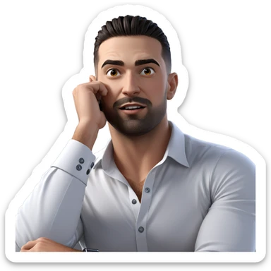 handsome man in white shirt sticker