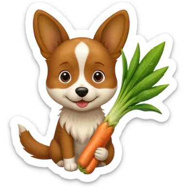 Dog with leek sticker