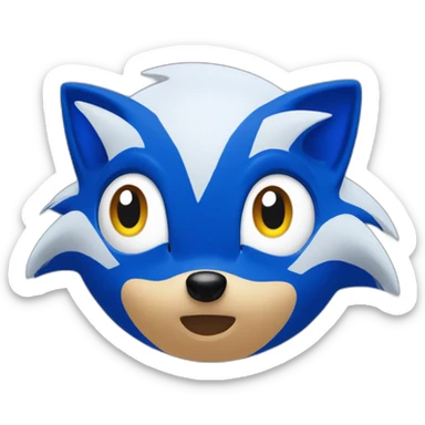 Blue Sonic The Hedgehog Face sticker