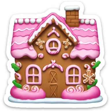 Gingerbread house pink  sticker