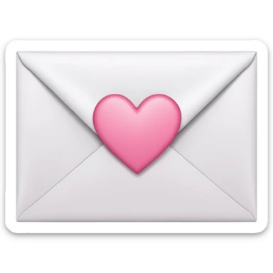 A close-up photograph of a simple white paper envelope sealed with a small, pink heart, natural lighting sticker