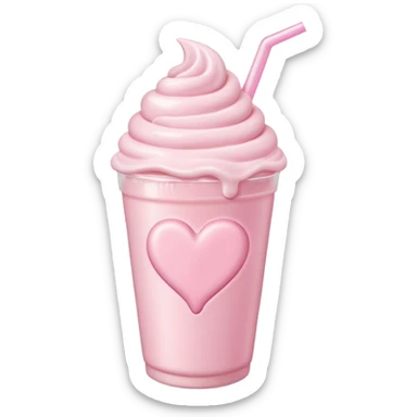 pastel heart with a gentle pastel milkshake sticker
