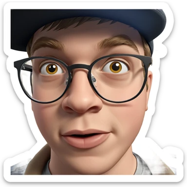 boy in glasses portrait sticker