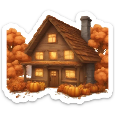 autumn house cozy  sticker