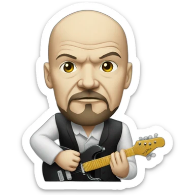Vladimir lenin playing in a rock band sticker