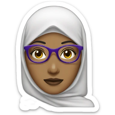 muslim women weare purple and black glasses sticker