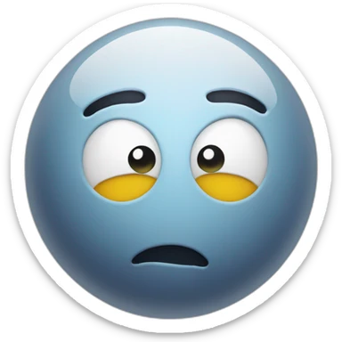 3d sphere with a cartoon genius with big calm eyes sticker