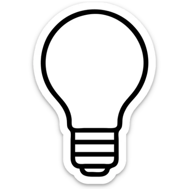 bulb icon, clean and simple, outlined style sticker