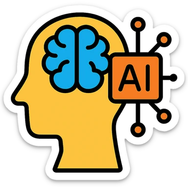 inteligencia artificial, estilo minimalista, líneas limpias sticker