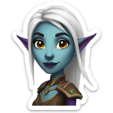 night elf female from world of warcraft sticker