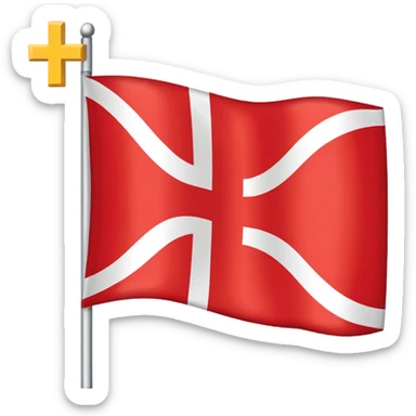 Make a flag emoji with the danish flag but with a yellow cross instead of white sticker