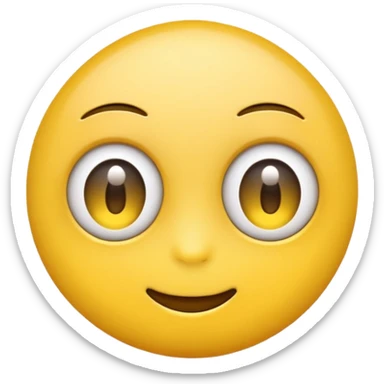 Yellow emoji style eye roll with slight smile  sticker