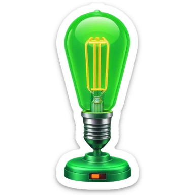 1980s green lighting lamp sticker