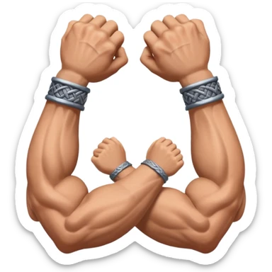 two arms holding each others forearms viking clasp style sticker