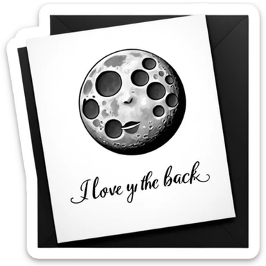 "I love you to the moon and back" exact words on a card?
 sticker