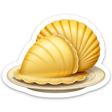 butter in the shape of a shell on a  vintage plate sticker