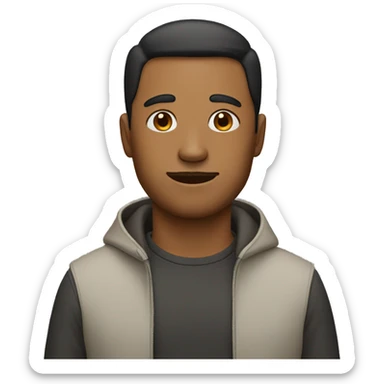 man with a dog's head sticker