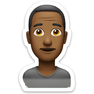 thoughtful portrait of a solo figure as an emoji  sticker