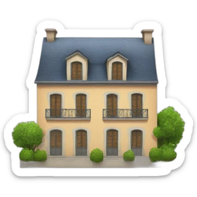 French House with two stories sticker