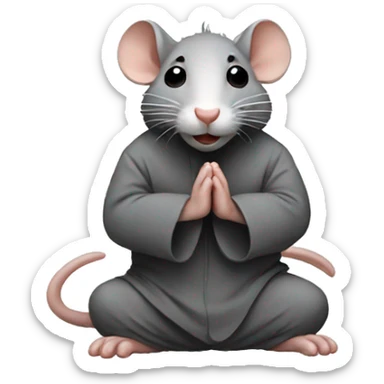 A rat praying sticker