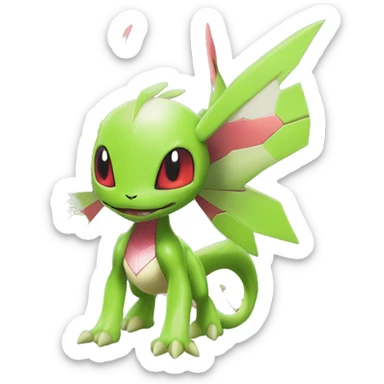 Cool Edgy Chibi Legendary Shiny Fakemon-Pokémon-Genesect-Flygon With Full Body Detailed High Quality sticker