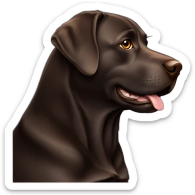dark brown Labrador fat sticker