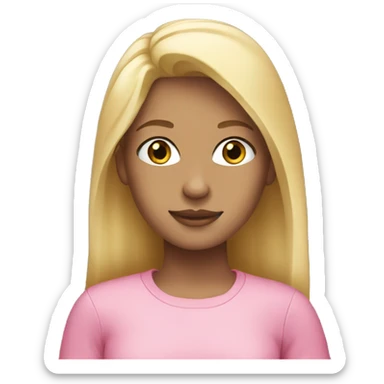 the girl with blonde hair wear pink outfit  sticker