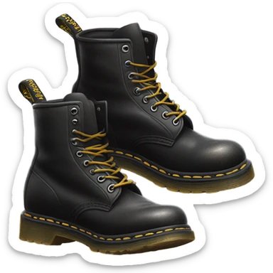 A scuffed-up pair of Doc Martens  sticker