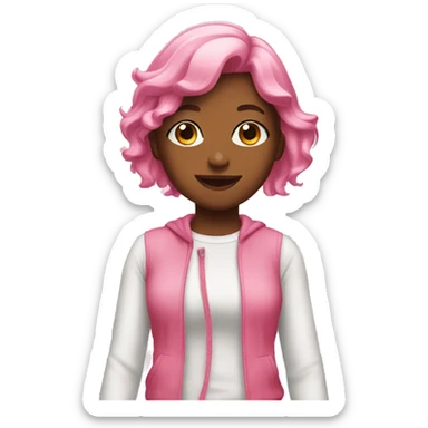 just a girl pink emojis sticker