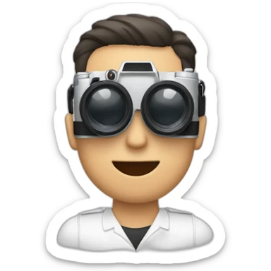 hombre rubio de piel blanca con una camara en la mano  sticker