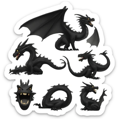 Black dragon  sticker