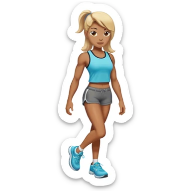 back view of calves muscles female wearing shorts sticker