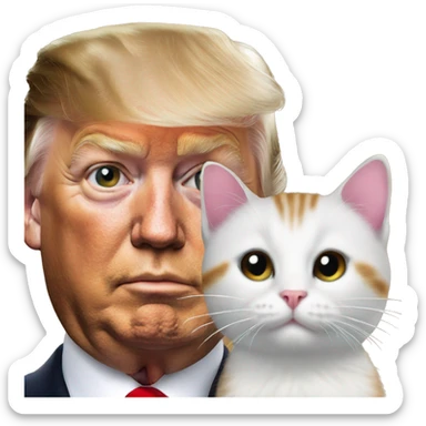 trump and kitty sticker