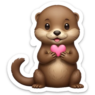 Cute otter blowing a kiss sticker