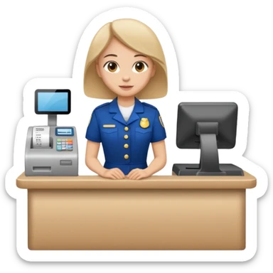 cashier behind the register full body sticker