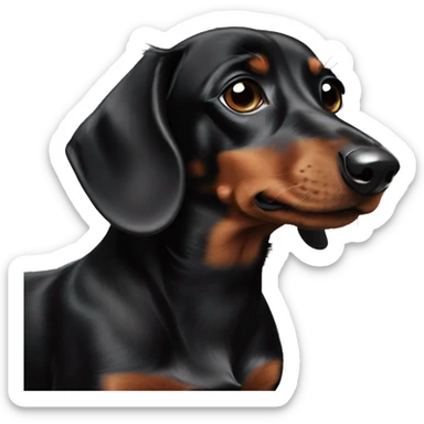 Black Miniature dachshund sticker