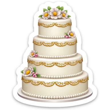white wedding cake sticker