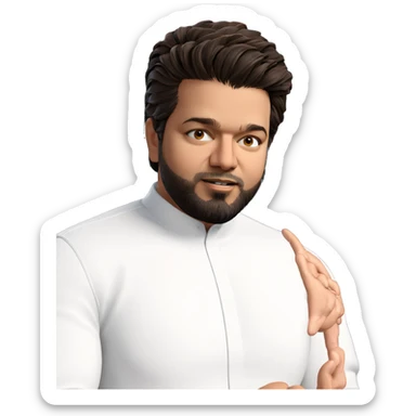 male with beard gazing quietly sticker