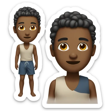 A boy 25 years old on the beach  sticker