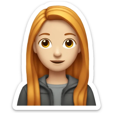 Whit ginger girl with straight hair sticker