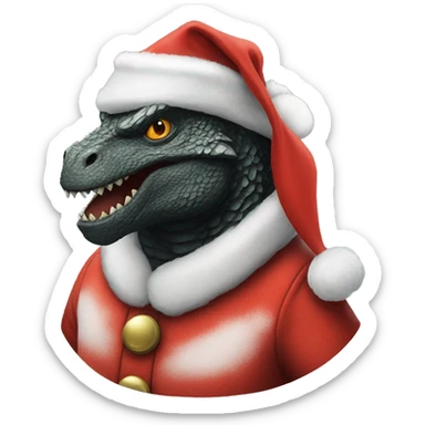 Godzilla dressed as Santa sticker
