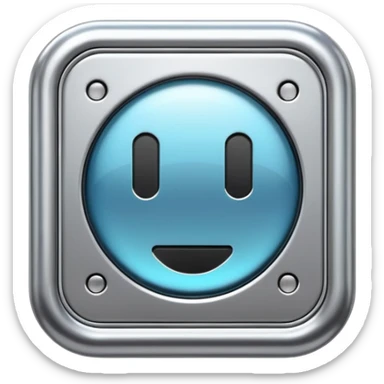 A futuristic microchip emoji made of polished silver chrome, minimal circuit details, smooth metallic surface, soft lighting, iOS emoji style, centered, clean white background sticker