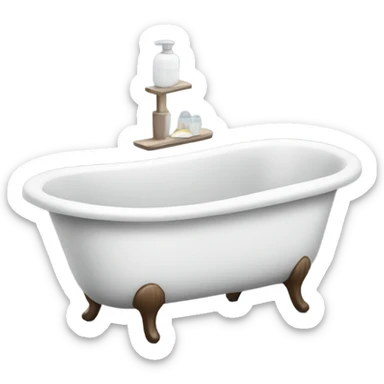 Bathtub with a serving shelf sticker